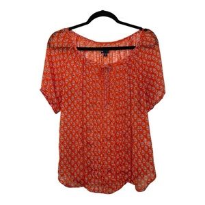 GAP Orange Patterned Blouse